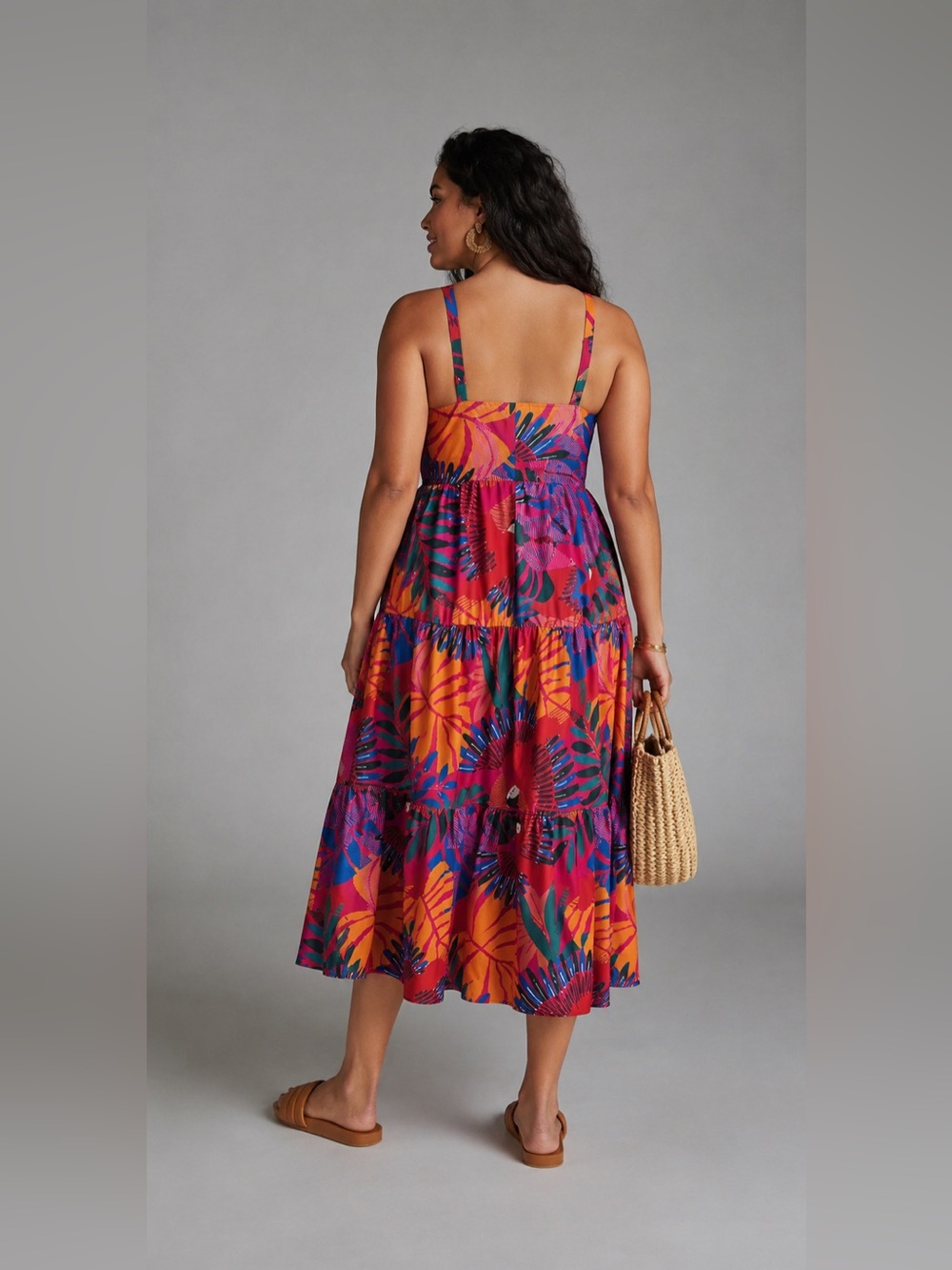 Anthropologie Farm Rio Macaw Bow Maxi Dress Tropical Print Sundress Plus Size XL - Picture 2 of 6